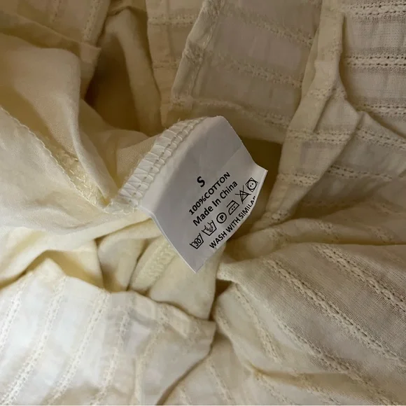 Cream embroidered Cotton dress women’s size S - Picture 2 of 3